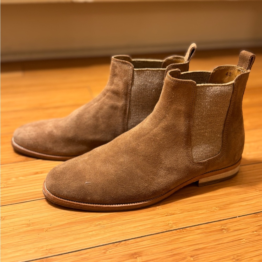 Tan Suede Chelsea Boots - Picture 2 of 3